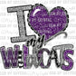 I Love My Wildcats Purple Print Ready to Press Transfer