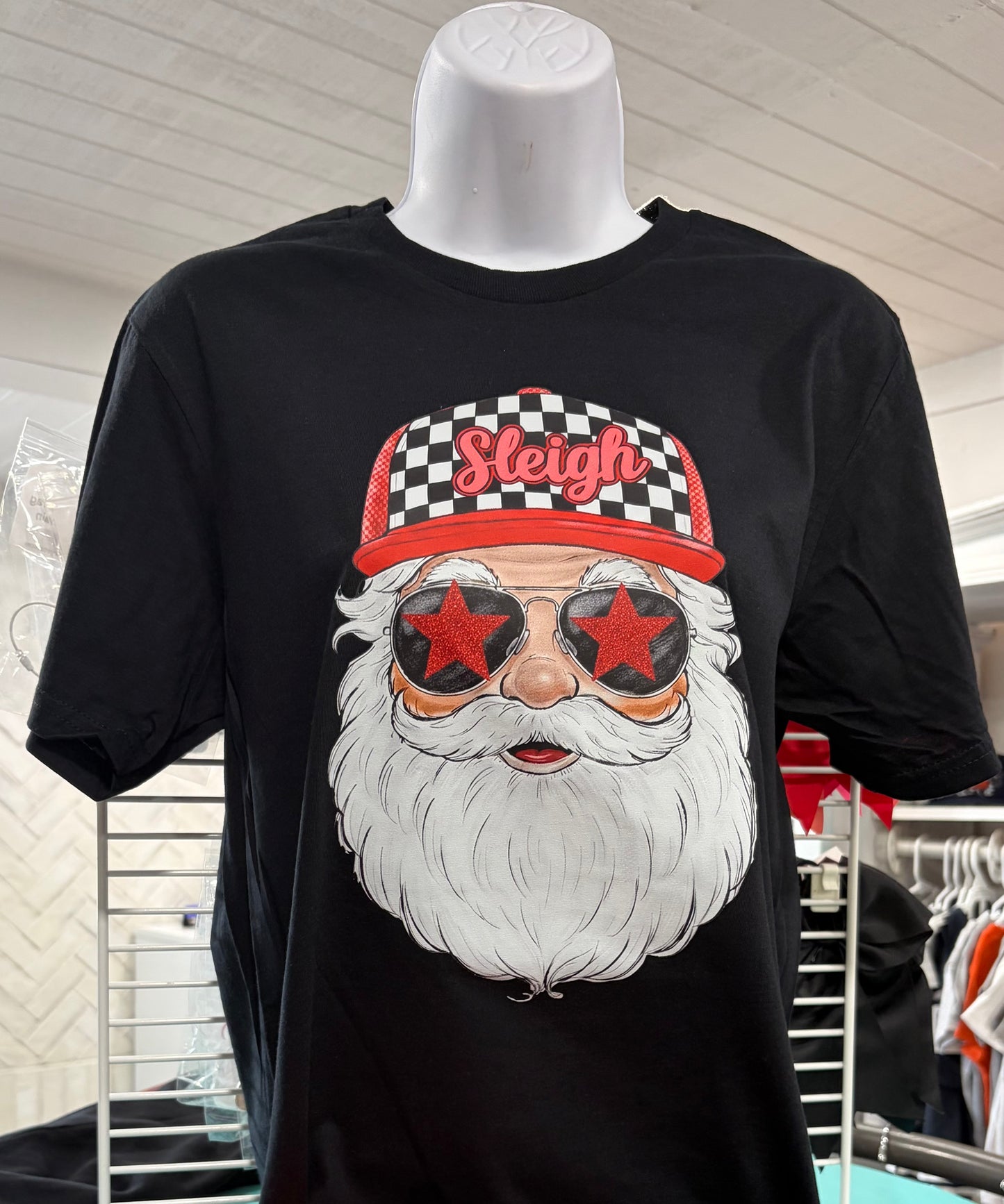Santa Sleigh Trucker Hat Christmas T Shirt, Long Sleeve, Sweatshirt