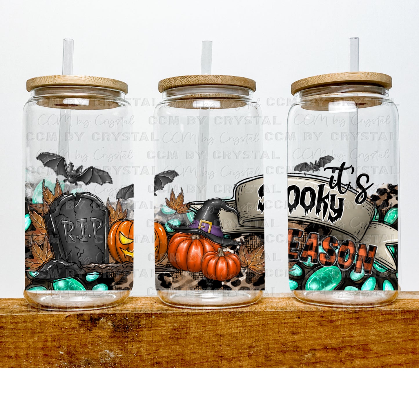 It’s Spooky Season UV DTF Transfer 16oz Libby Glass Can Wrap Ready to Apply