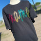 Rainbow Mama Bling Adult SHORT SLEEVE Black T-Shirt