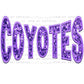 Coyotes purple Faux Sequins Faux Embroidery Ready to Press Transfer