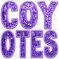 Coyotes purple Faux Sequins Faux Embroidery Ready to Press Transfer