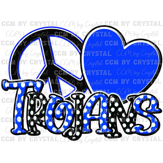 Peace Love Trojans Mascot Ready to Press Transfer