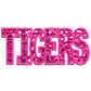 Tigers Pink Faux Embroidery Faux Sequins Ready to Press Transfer