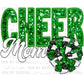 Cheer Mom Faux Sequins Faux Embroidery Green PNG Digital File ONLY