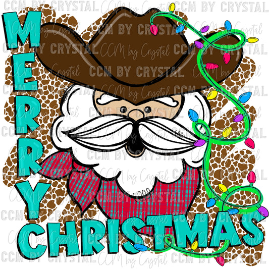 Merry Christmas Cowboy Santa Ready to Press Transfer