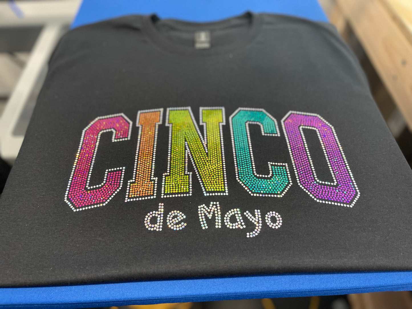 Rainbow Cinco de Mayo Bling Adult SHORT SLEEVE T-Shirt