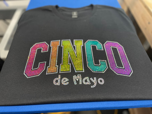 Rainbow Cinco de Mayo Bling Adult SHORT SLEEVE T-Shirt