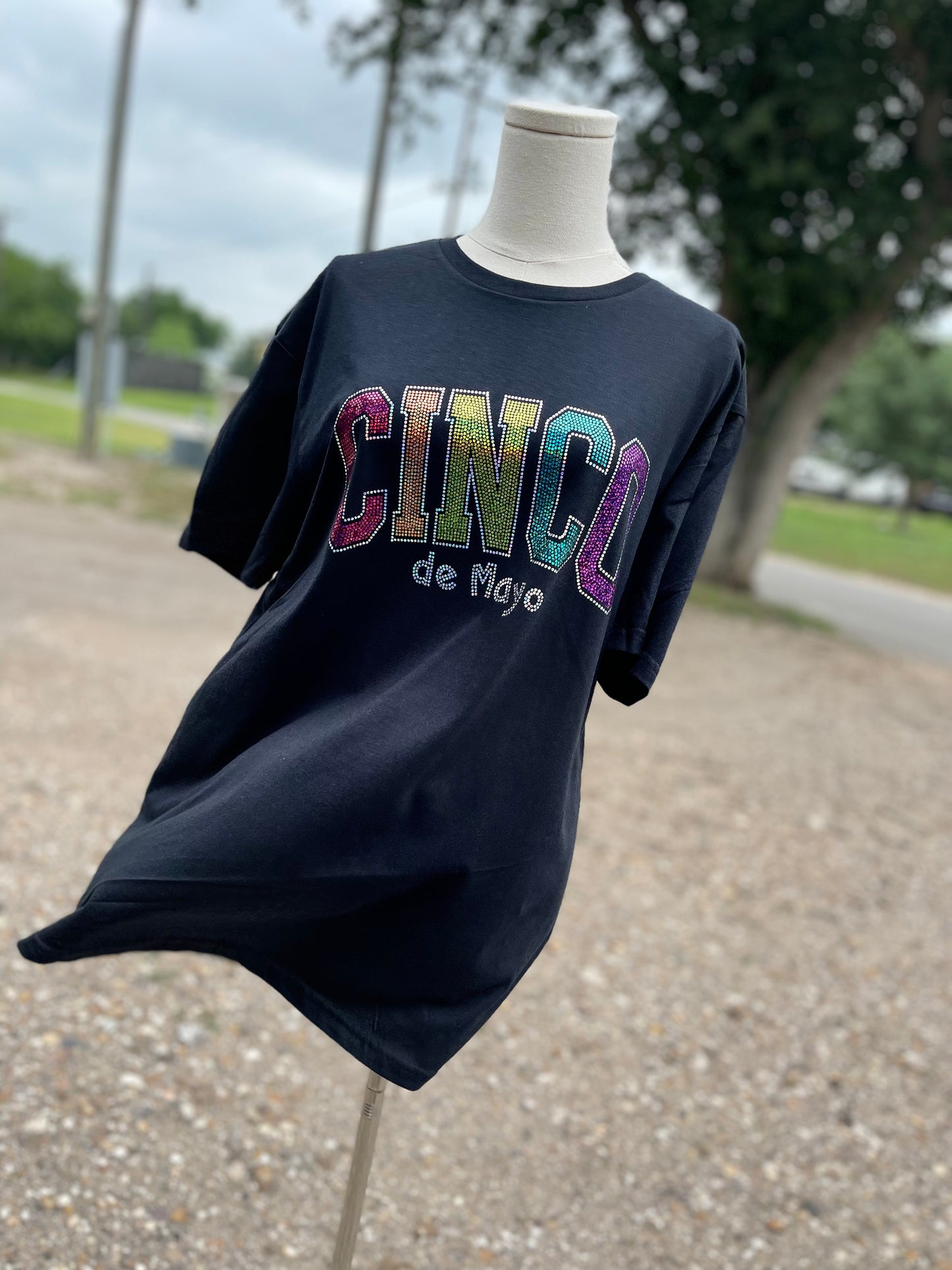 Rainbow Cinco de Mayo Bling Adult SHORT SLEEVE T-Shirt