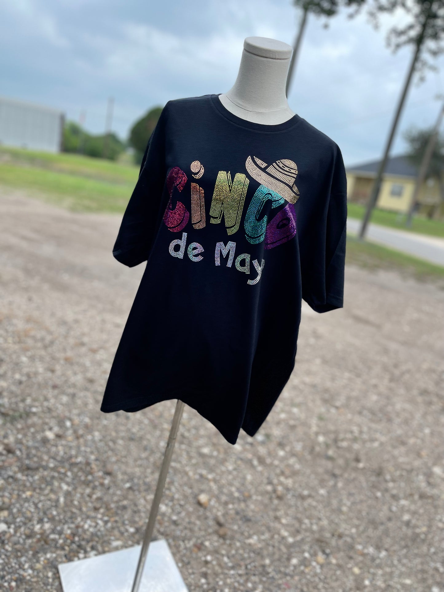 Rainbow Cinco de Mayo Bling Adult SHORT SLEEVE T-Shirt