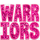 Warriors Pink Mascot Faux Sequins Faux Embroidery PNG Digital File ONLY