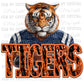 Tigers Tiger Stripes Faux Sequins Faux Embroidery Ready to Press Transfer