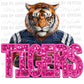 Pink Tigers Faux Sequins Faux Embroidery Ready to Press Transfer