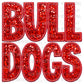 Bulldogs Red Mascot Faux Sequins Faux Embroidery Ready to Press Transfer