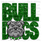 Bulldogs Mascot Faux Sequins Faux Embroidery Ready to Press Transfer