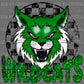 Wildcats Green Mascot Faux Sequins Faux Embroidery Ready to Press Transfer