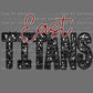 East Titans Black Faux Sequins Faux Embroidery Mascot Ready to Press Transfer