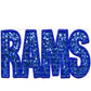 Rams Mascot Faux Sequins Faux Embroidery Mascot Ready to Press Transfer