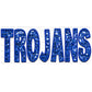 Trojans Blue Mascot Faux Sequins Faux Embroidery Mascot Ready to Press Transfer
