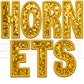 Hornets Gold Mascot Faux Sequins Faux Embroidery PNG Digital File ONLY