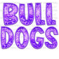 Bulldogs Mascot Faux Sequins Faux Embroidery Mascot Ready to Press Transfer