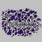 Tomcats Mascot with Purple Leopard Background Ready to Press Transfer