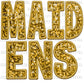 Maidens Mascot Faux Sequins Faux Embroidery Mascot Ready to Press Transfer