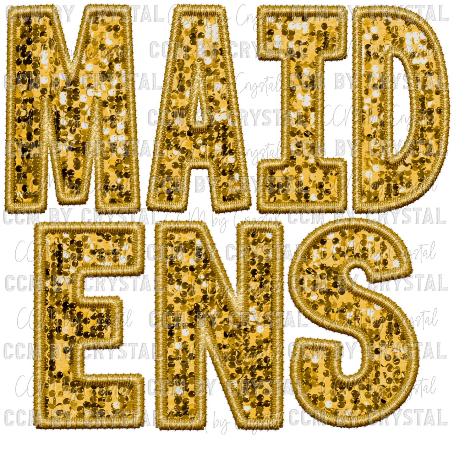 Maidens Mascot Faux Sequins Faux Embroidery PNG Digital File ONLY