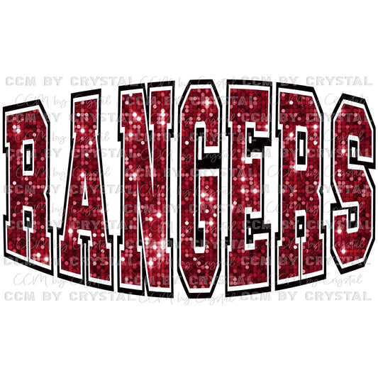 Rangers Faux Sequins Ready To Press Transfer