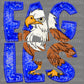 Eagles Blue Mascot Faux Sequins Faux Embroidery PNG Digital File ONLY