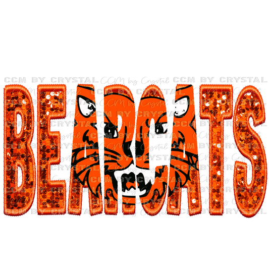 Bearcats Faux Embroidery Faux Sequins Ready To Press Transfer