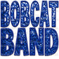 Bobcat Band Blue Faux Embroidery Faux Sequins Ready To Press Transfer