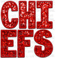 Chiefs Faux Embroidery Faux Sequins Ready To Press Transfer
