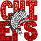 Chiefs Faux Embroidery Faux Sequins Ready To Press Transfer