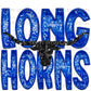 Longhorns Blue Faux Embroidery Faux Sequins Ready To Press Transfer
