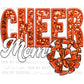 Cheer Mom Orange Faux Sequins Faux Embroidery PNG Digital File ONLY
