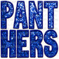 Panthers Mascot Blue Faux Embroidery Faux Sequins Ready To Press Transfer