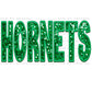 Hornets Mascot Green Faux Embroidery Faux Sequins Ready To Press Transfer
