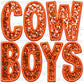 Cowboys Orange Mascot Faux Embroidery Faux Sequins Ready To Press Transfer