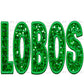 Lobos Green Mascot Faux Embroidery Faux Sequins Ready To Press Transfer