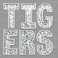 Tigers White Mascot Faux Sequins Faux Embroidery PNG Digital File ONLY