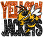 Yellow Jackets Orange Mascot Faux Sequins Faux Embroidery PNG Digital File ONLY