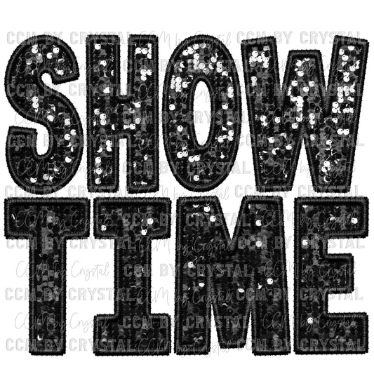 Showtime Black Faux Embroidery Faux Sequins Ready To Press Transfer