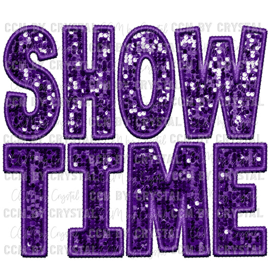 Showtime Purple Faux Sequins Faux Embroidery PNG Digital File ONLY