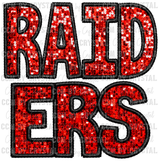 Raiders Faux Sequins Faux Embroidery PNG Digital File ONLY