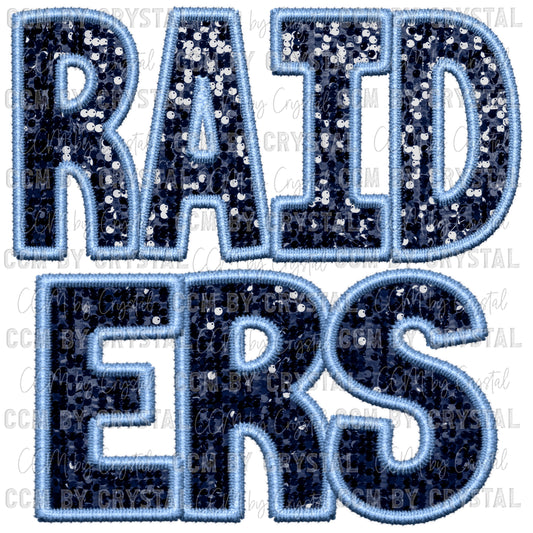 Raiders Faux Sequins Faux Embroidery PNG Digital File ONLY
