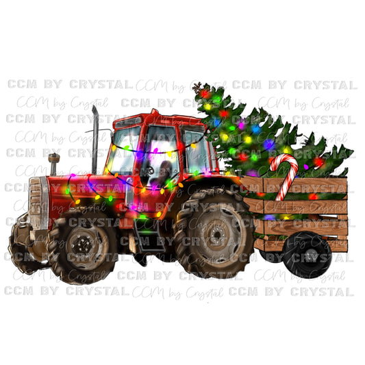 Christmas Tractor Ready To Press Transfer