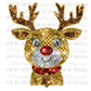 Faux Sequin Reindeer Christmas Ready To Press Transfer