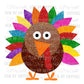 Glitter Turkey Fall Thanksgiving Ready To Press Transfer