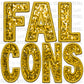 Falcons Gold Faux Sequins Faux Embroidery PNG Digital File ONLY